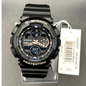 Casio G-Shock GMAS140-1A Womens Black Multicolor Analog Digital 45mm Watch NIBWT